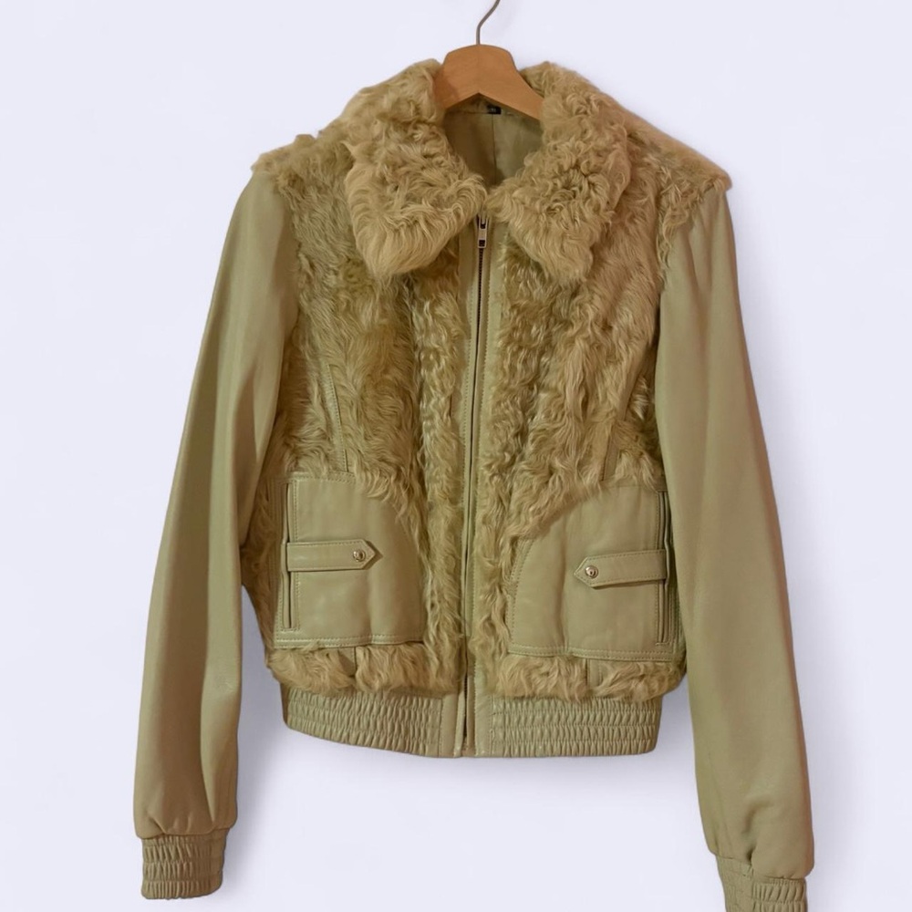 Mongolian Lamb Fur Bomber Jacket
